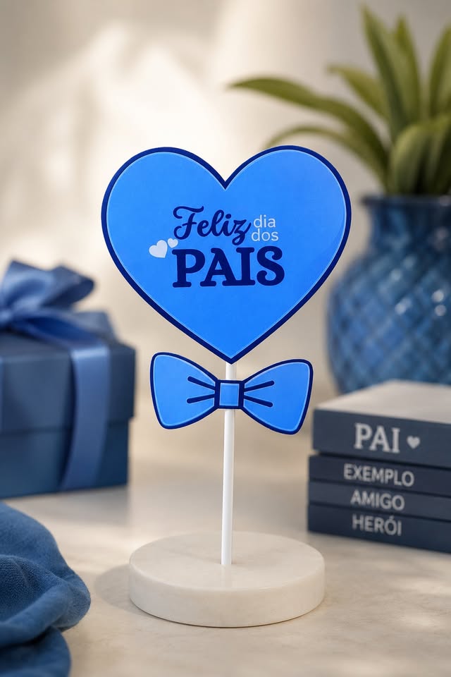 Tag coração + gravatinha. Feliz Dia dos Pais - Arte - Arquivo